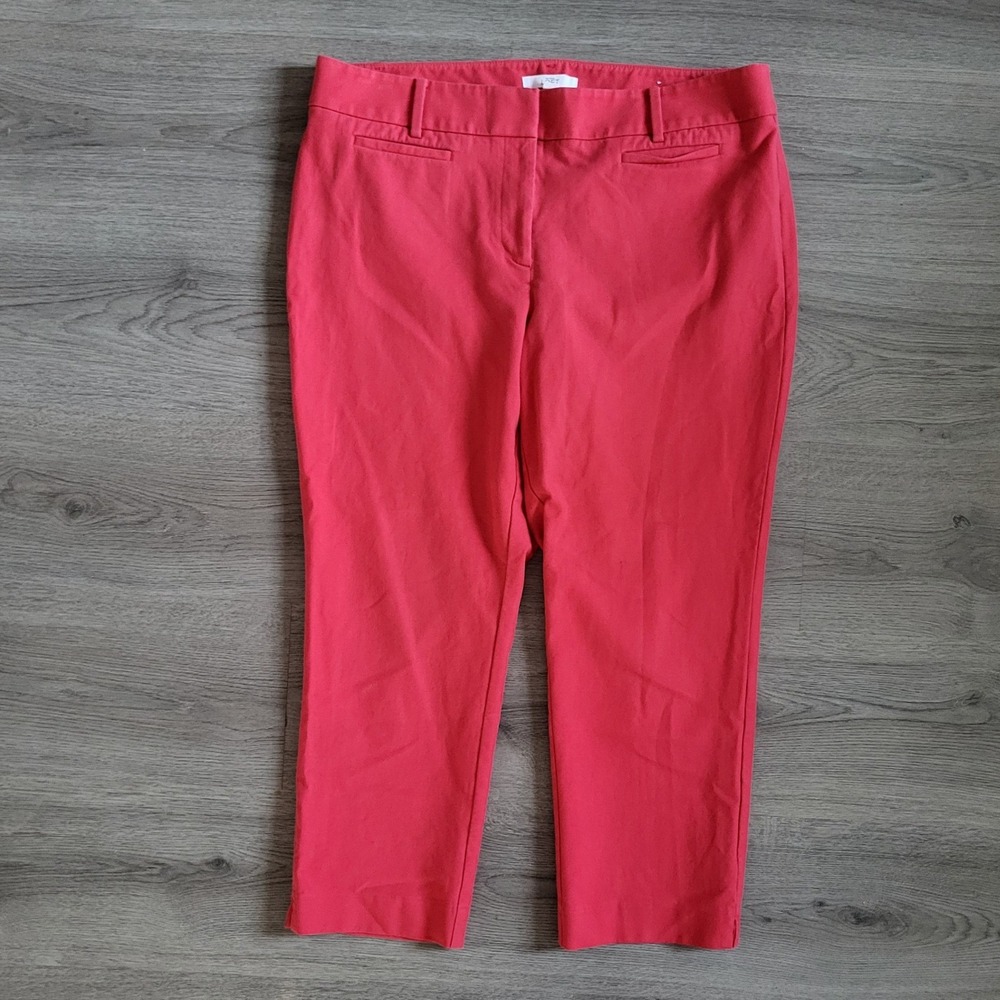 Ann Taylor LOFT Julie Ankle Pants Coral Pink Size 14 Straight Leg Trousers